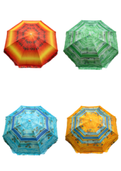 Зонт пляжный фольгированный с наклоном (4 расцветок) 150 см 12 шт/упак М44457 - фото 10